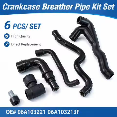 6 Pcs Car Crankcase Hose Pipe Kit For Audi A4 VW Bora OE# 06A103247 06A103221AH 06A103213AF 06A10321