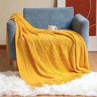 K Knitted Shawl Thin blanket Airplane Autumn Winter blanket Nap Office Travel blanket Line blanket A
