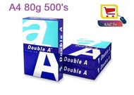 Double A Paper A4 / Kertas Double A / Paper Double A 80Gsm 250 sheets / 500 sheets