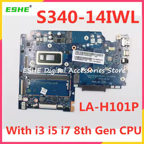 For Lenovo ideapad S340-14IWL Laptop Motherboard 5B20S42026 With 5405U i3 i5 i7 8th Gen CPU 4G RAM M