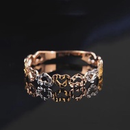 แหวนสำหรับคู่รักแต่งงานปลาโลมาทองคำสีกุหลาบ14K สีทอง design585ใหม่เครื่องประดับหรูหราน้ำหนักเบาของผู้หญิงที่งดงาม