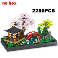 Courtyard Building Blocks Garden Zen Garden Architecture 2280PCS DIY Assembling Bricks Toy for Kids
