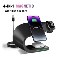 5-In-1 Magnetic Wireless Charger Stand Alarm Clock RGB Lamp Fast Charging For Phone 16promax Watch A