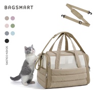 BAGSMART Puffy Cat Carrier Soft Sided Pet Travel Bag for Small Medium Cats Dogs Puppy Quilted Collap