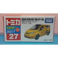 Tomica Takara Tomy 27 Nissan NV200 New York City Taxi (Sticker) Seal
