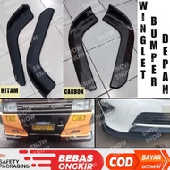 Winglet Lips Bumper Depan Hitam Carbon Mobil Universal Avanza Xenia Innova Agya Ertiga Xl7 Brv Mobil