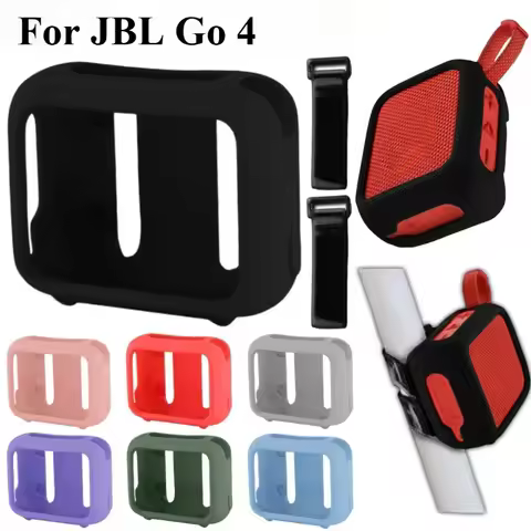 Silicone Case For JBL GO4 Speaker Travel Carrying Pouch with Speaker Mount Strap Anti-drop Speaker C