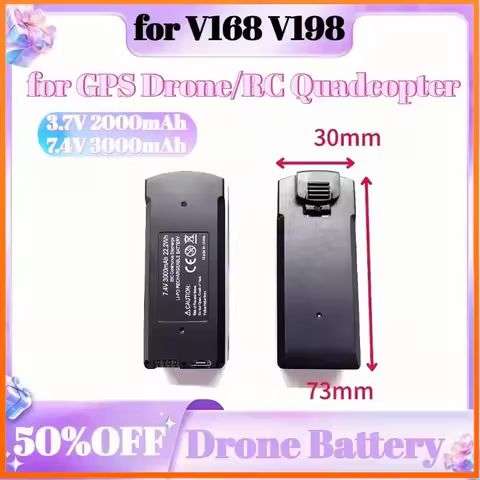 3.7V 2000mAh 7.4V 3000mAh for V168 V198 GPS Drone Battery V198 MAX PRO 8K Battery Packs Aircraft Bat