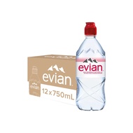 【evian依雲】天然礦泉水(運動瓶蓋750ml/12入)X1箱(免運費)
