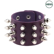 【HBSG】 Adjustable Punk Spike Rivet Cuff Bracelet - Retro Ro Wristband Hot