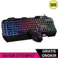 (pay For Place) Ja5467 Havit Hv-kb558cm Led Backlit Wired Gaming Keyboard Mouse Combo