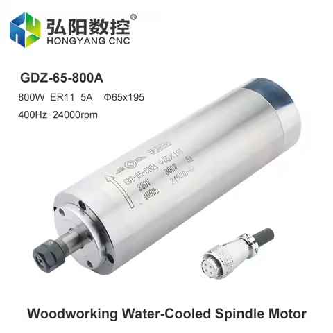 CNC Water-Cooled Spindle Motor GDZ-65-800A 0.8 KW Spindle Motor 800W 220V For CNC Router Engraving, 