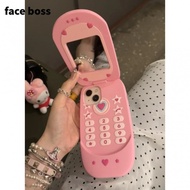 [FACE Boss] Ready Stock Three-Dimensional Pink Flip Makeup Mirror PhoneAnti-dust Shock-resistant Scratch-resistant Dirt-resistant ipad phone stand car phone holder phone  phone holder magsafe case magsafe handphone stand handphone tripod stand for phone