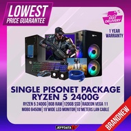 SINGLE PISONET RYZEN 5 2400G 8GB DDR4 120GB SSD RADEON VEGA 11 GRAPHICS 19" WIDE LED FREE KB MOUSE