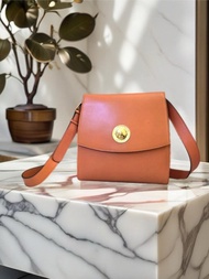 【特選貨品】Celine焦糖棕色按壓星球皮革豆腐單肩手袋側揹背小包