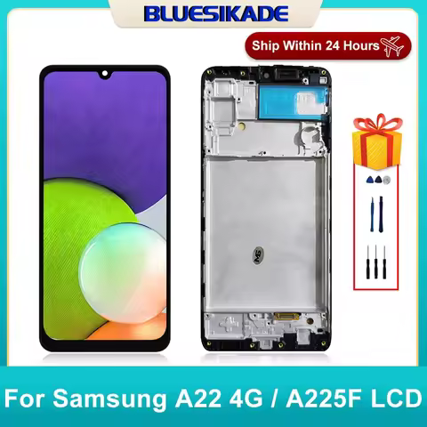 6.4" OLED Tested LCD For Samsung A22 4G Display Touch Screen Digiziter Assembly For Samsung A22 4G T