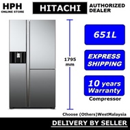 HITACHI 651L Side By Side Inverter Refrigerator R-M820AGP4MX / R-M820AGP4MX(MIR)
