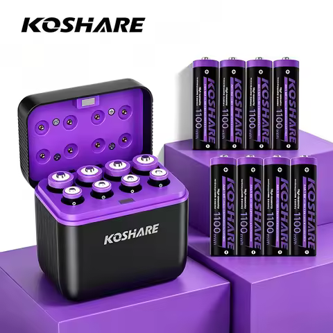 KOSHARE L852 8 Slots LED Display Battery Charger Sets For 1.5V AA AAA Lithium Rechargeable Batteries