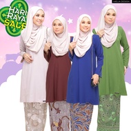 By Melia Design Batik Viral Baju Kurung Pesak Pahang Plain Murah Kurung Cikgu Najeeha Ready Stok
