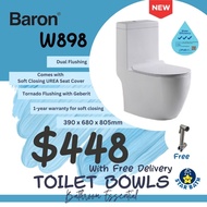 Baron W898 Tornado Flushing [FREE stainless steel bidet spray]