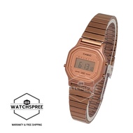 [Watchspree] Casio Ladies Digital Rose Gold Ion Plated Stainless Steel Band Watch LA11WR-5A LA-11WR-