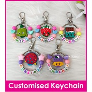 Shopkins / Customised Cartoon Ring Name Keychain / Bag Tag / Christmas Gift Ideas / Present / Birthday Goodie
