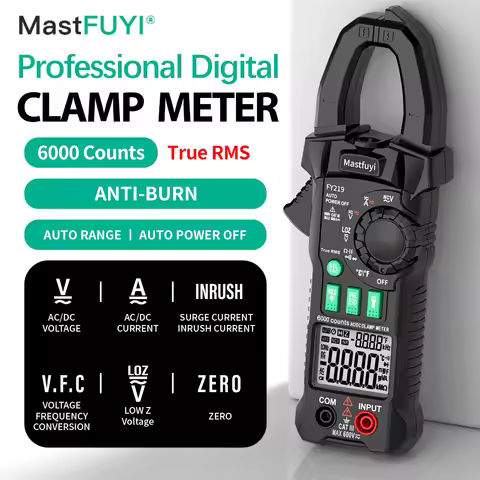MASTFUYI FY219 600V Handheld Digital Clamp Meter Autoranging Multimeter True RMS Automatically measu