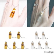 [Diskkyu] 5Pcs Mini Glass Necklace Pendant Bottle DIY Decoration Perfume Vials for Home, Car, Wedding etc.