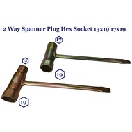 2 WAY SPANNER PLUG HEXAGON SOCKET 13-19 / 17-19 HEX SOCKET 13X19 17X19