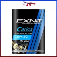 *COMBO SET* EXN - CARIOS SAE 5W30 SEMI SYNTHETIC 4L - MOLYTECH ENGINE OIL 5W-30 MINYAK HITAM VIOS KA