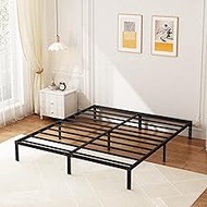 HOBINCHE 12 Inch Queen Size Bed Frame - No Box Spring Needed, Heavy Duty Metal Platform Mattress Foundation with Steel Slats, Non-Slip Noise Free Easy Assembly, Black Bedframe