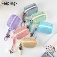 AIPING Mesh Storage Bag, Mesh Dopamine Color Coin Purse, Organizer Large Capacity Handheld Small Mak