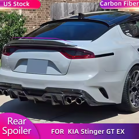 For KIA Stinger GT EX Hatchback 4-Door 2018-2023 Carbon Fiber Rear Trunk Spoiler Wings Car Rear Spoi