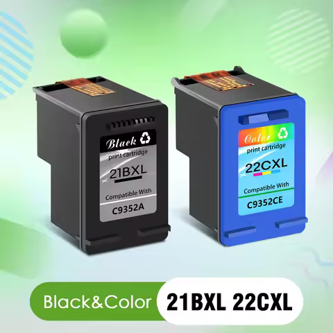 Compatible for HP-21XL 22XL Ink Cartridge 21 XL 22 XL Black and Tri-Color Ink For Deskjet D2360 D246