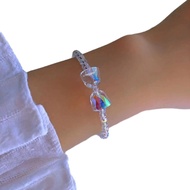 X* Trendy Colorful Artificial Austria Crystal Beads Bracelet Unique Delicate Bangle