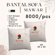 MAWAR Rose Pillow 40x40 / Sofa Pillow Uk 40x40 Cm / Sofa Pillow 1 Pcs / Plain Sofa Pillow