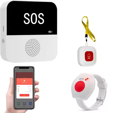 Wireless WiFi Elderly Caregiver Pager SOS Call Button Emergency SOS Medical Alert System for Seniors