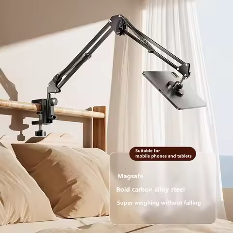 Overhead Desktop Magnetic Bed Phone Holder For Magsafe iPhone 12 13 14 15 16 Pro Max Adjustable Long
