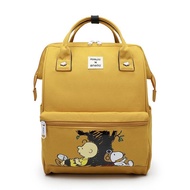 Anello Lotte Snoopy Cartoon Backpack Student School Bag Unisex Backpack Trendy Big Mouth Bag School Bag Waterproof Fabric Men's and Women Backpack Backpack Travelling Bag