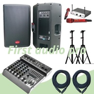 Paket Speaker Aktif Baretone Max 15H + Mixer Ashley Premium6