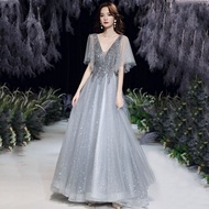 EAGLELY Formal Long Evening Dress Elegant 2024 Dinner Party Annual Meeting Banquet Host Was Thin Sequin Glitter Ninang Ball Gown Wedding Dress For Bride For Adult