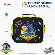Icon Trendy School Lunch Bag in cartoon "Sweet Space" Lightweight Water-Resistant Coating Fabric Lun