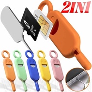 Anti-Lost Sim Card Pin With Storage Case Stainless Steel Card Needle Phone Card Remover Ejection Pin