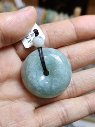 天然緬甸翡翠A貨木那雪花棉平安扣