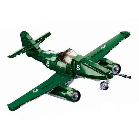 Military WW 2 II Battle of Budapest Messerschmitt Me-262 Fighter Army Weapon Building Blocks Kit Bri