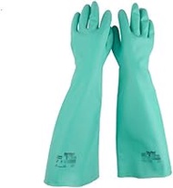 Garden gloves Nitrile Gloves Wide Mouth Long Sleeve Thickening Oil Resistant Acid and Alkali Chemical Industry Dedicated (Size : M) (Size : Large)