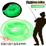 CAMELLI5Q Luminous Fishing Hose, Silicone Green Fishing Night Luminous Tube,  0.8/1/1.5/2mm Hook Lin
