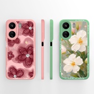 For Redmi 13C 13R 4G 5G Beautiful Flower Pattern Phone Case Camera Protection Soft Liquid Silicone S
