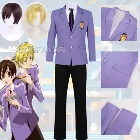 Anime Ouran High Host Club Suou Tamaki Fujioka Haruhi School Uniform Cosplay Costume Unisex Hallowee