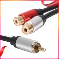 ❤ RotatingMoment  Metal 1 Male to 2-RCA Female Adapter Stereo Y Adapter Splitter Audio Cable A#S